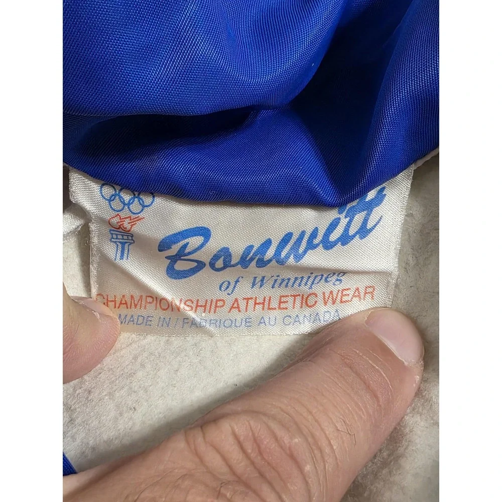 American Vintage Bonwitt Jacket Blue White Westburne Drilling Varsity Bomber